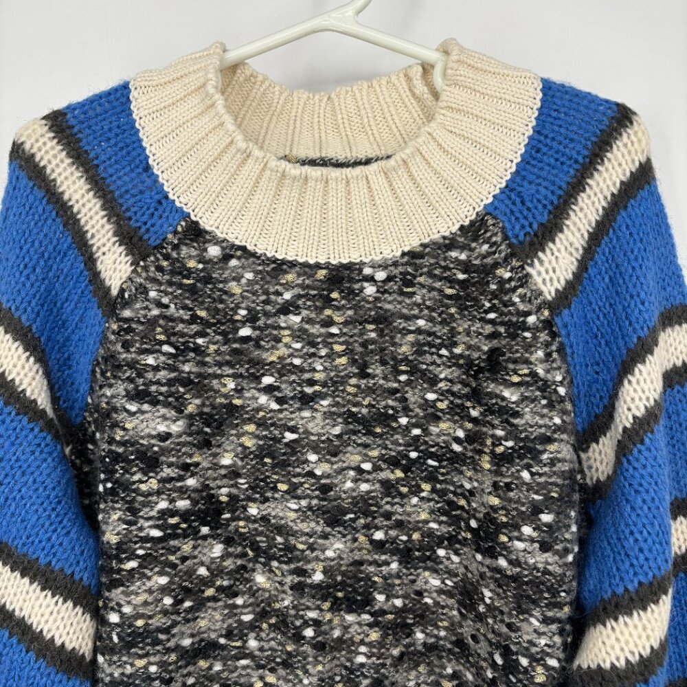 Treasure & Bond Girls' Blue Bliss Multi Stripe Knitted Sweater Size S (7/8) NWT - Picture 3 of 5